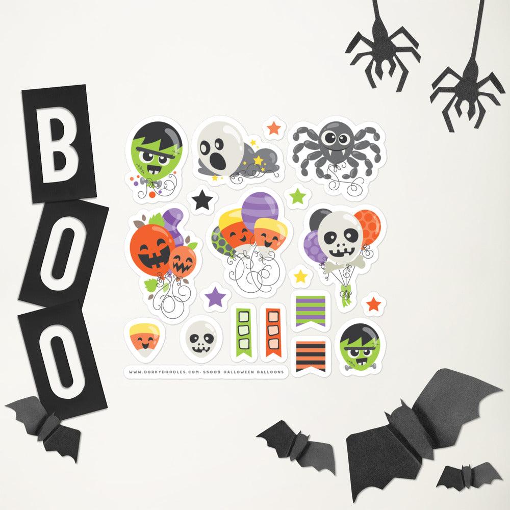 Halloween Balloons Sticker Sheet