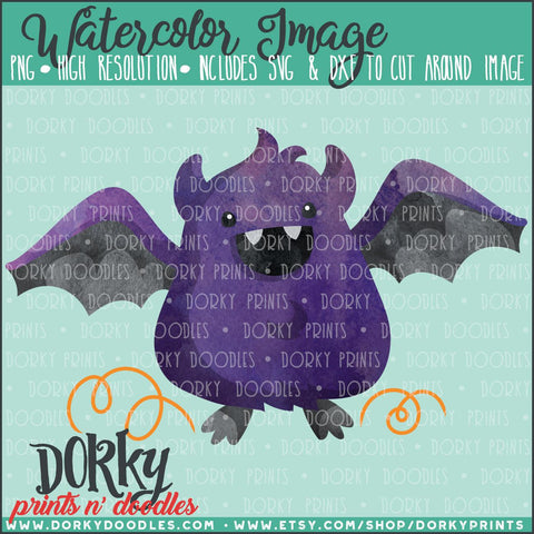 Halloween Bat Watercolor PNG