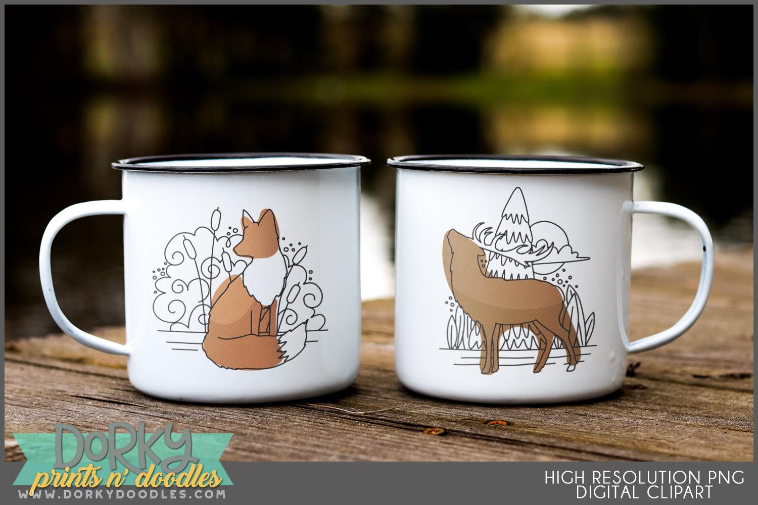 Hand Drawn Forest Animals Clipart - Dorky Doodles