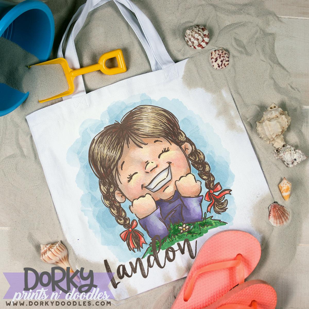 Happy Flower Girl Watercolor PNG