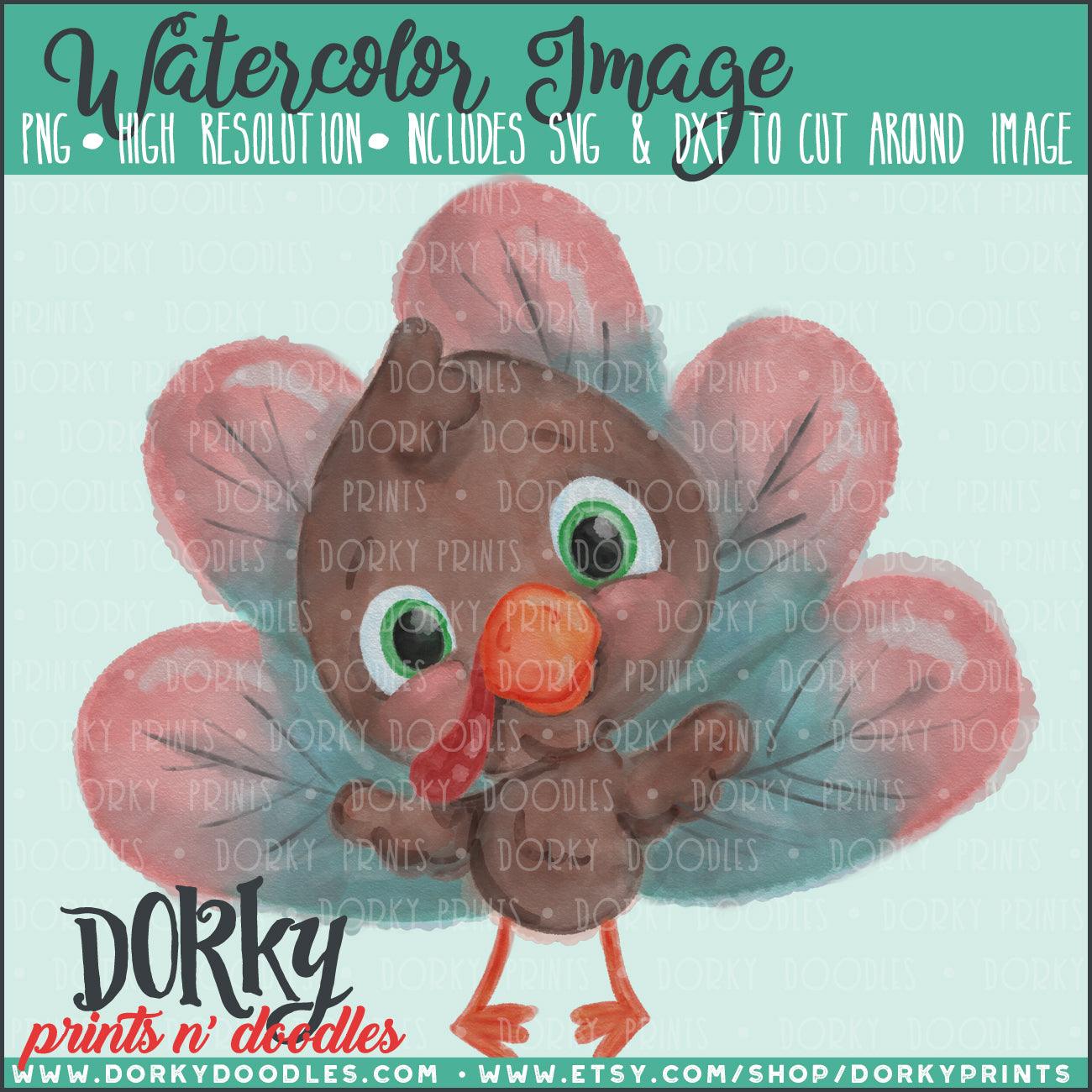 Happy Turkey Watercolor PNG