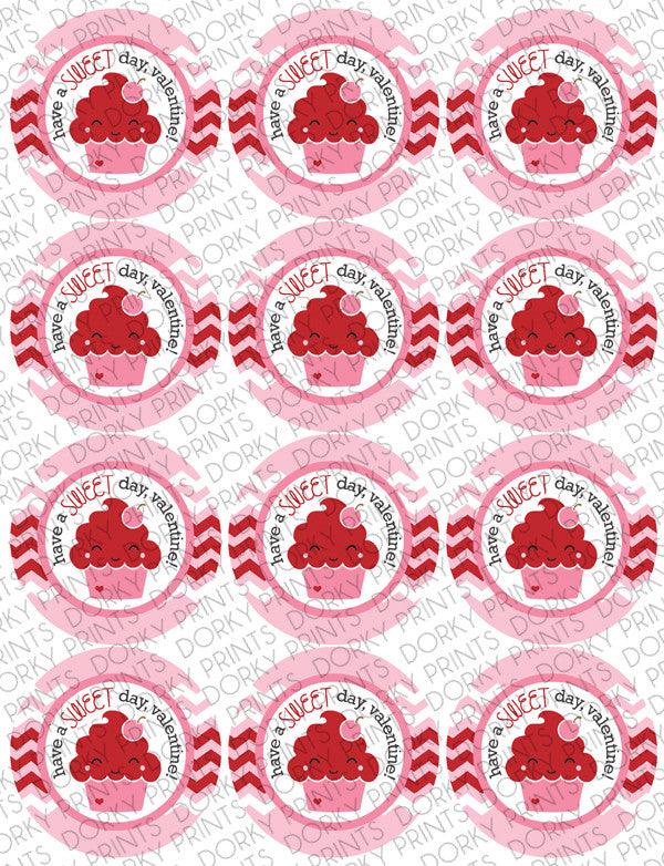 "Have a Sweet Day" Valentine Circle Tags Holiday Printables