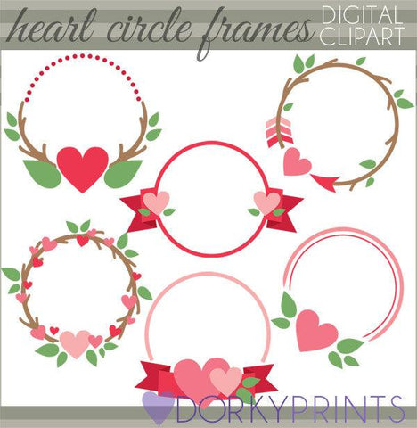 Heart Circle Frames Valentine Clipart