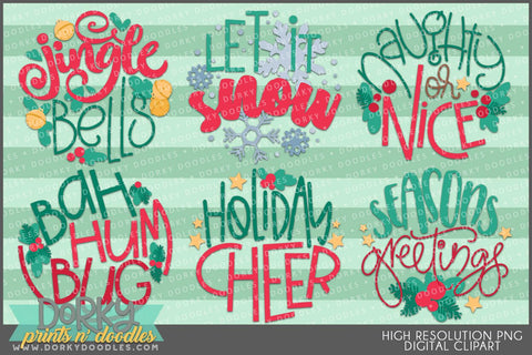 Holiday Cheer Circle Designs Christmas Clipart
