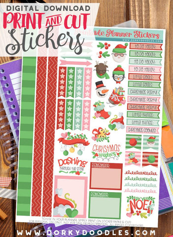Holiday Fun Print and Cut Planner Stickers