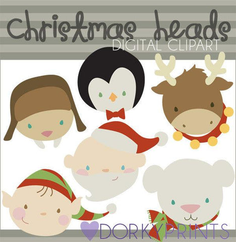 Holiday Heads Christmas Clipart