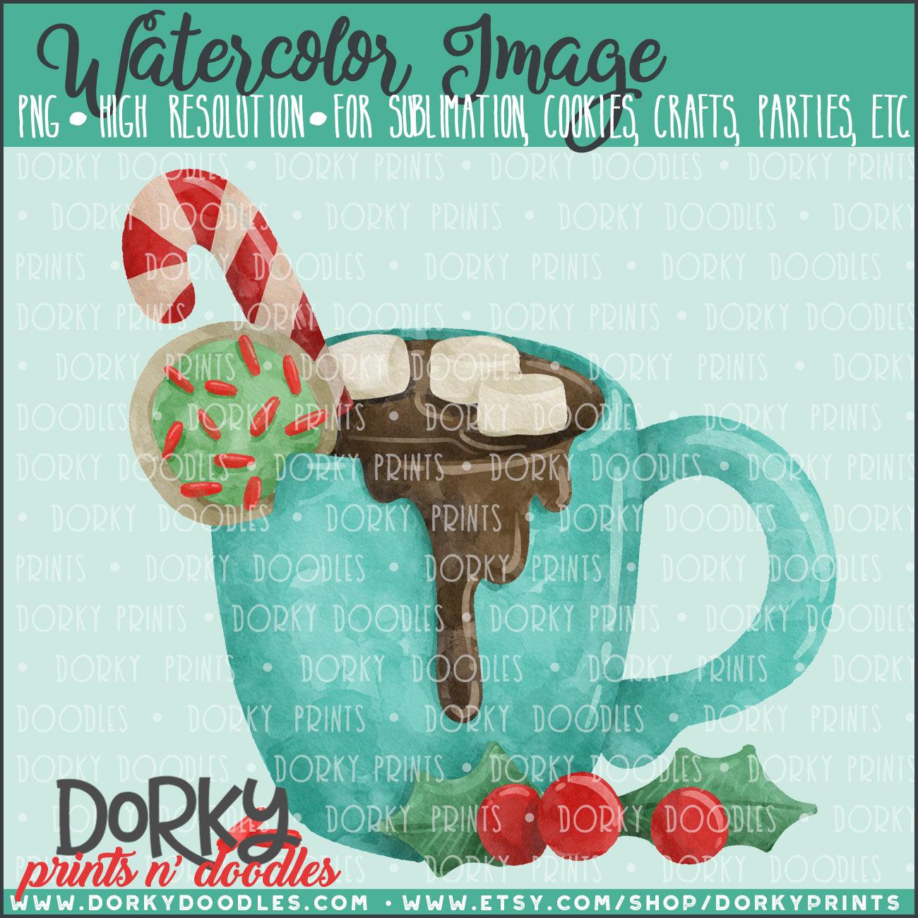 Holiday Hot Chocolate Watercolor PNG