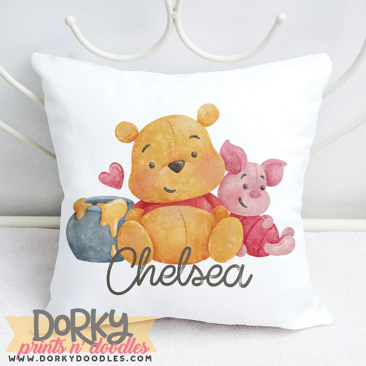 Honey Bear and Piglet Watercolor PNG