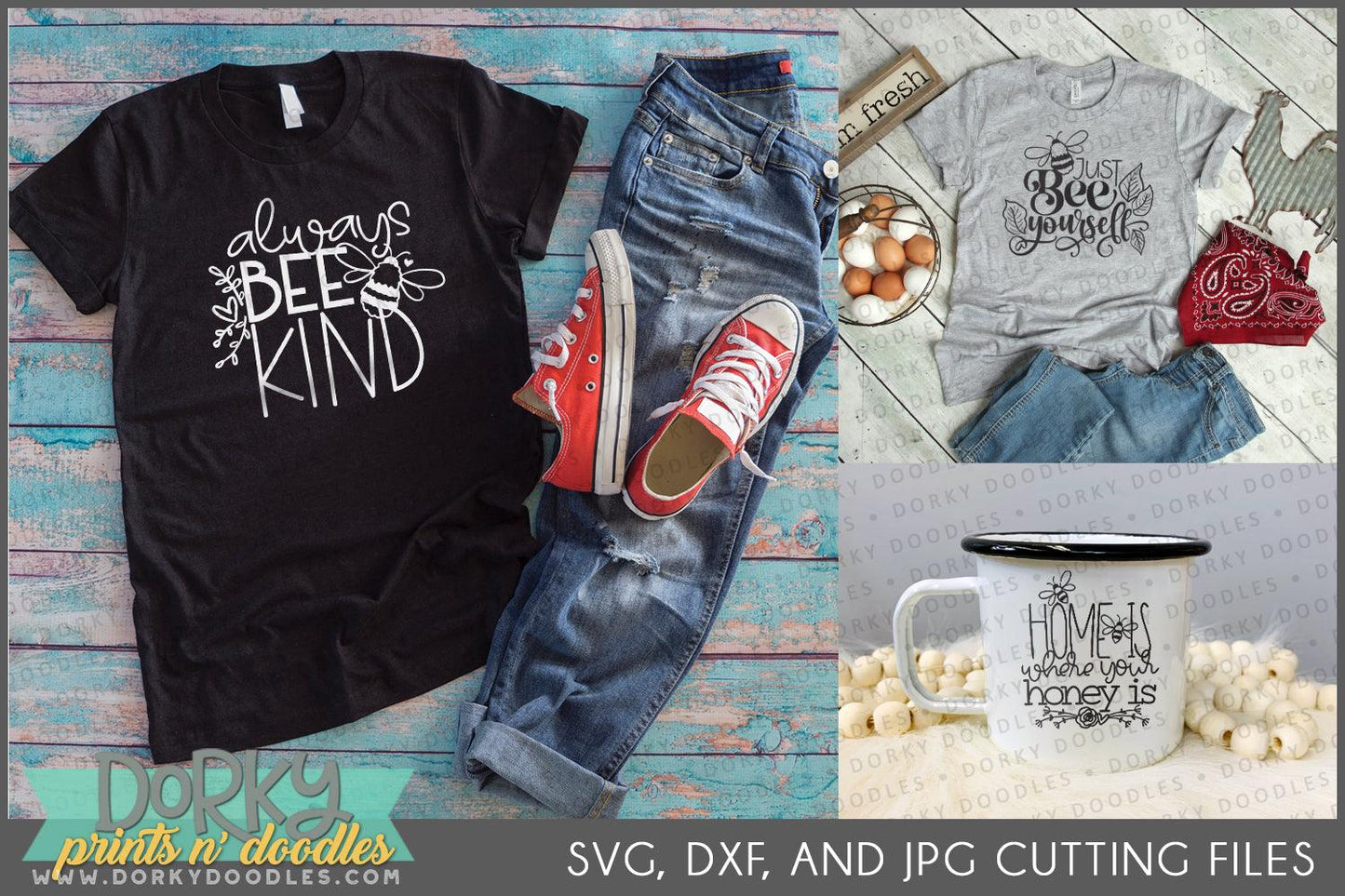 Honey Bee DXF and SVG Cuttable Files - Dorky Doodles