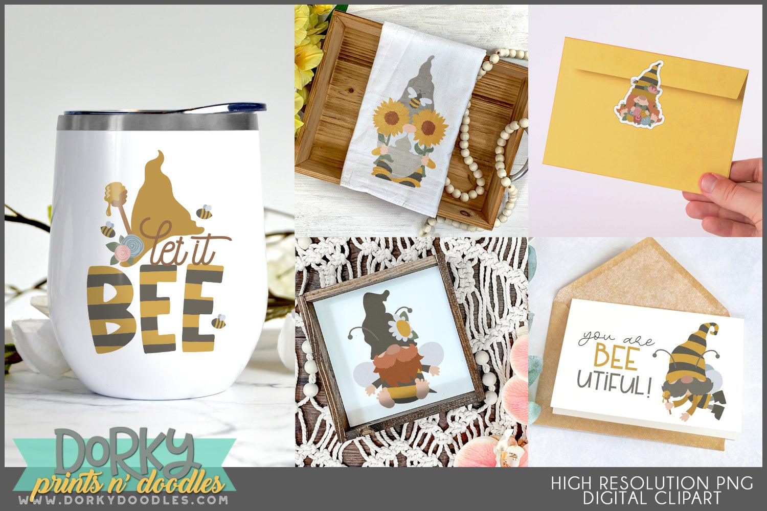 Honey Bee Gnomes Character Clipart - Dorky Doodles