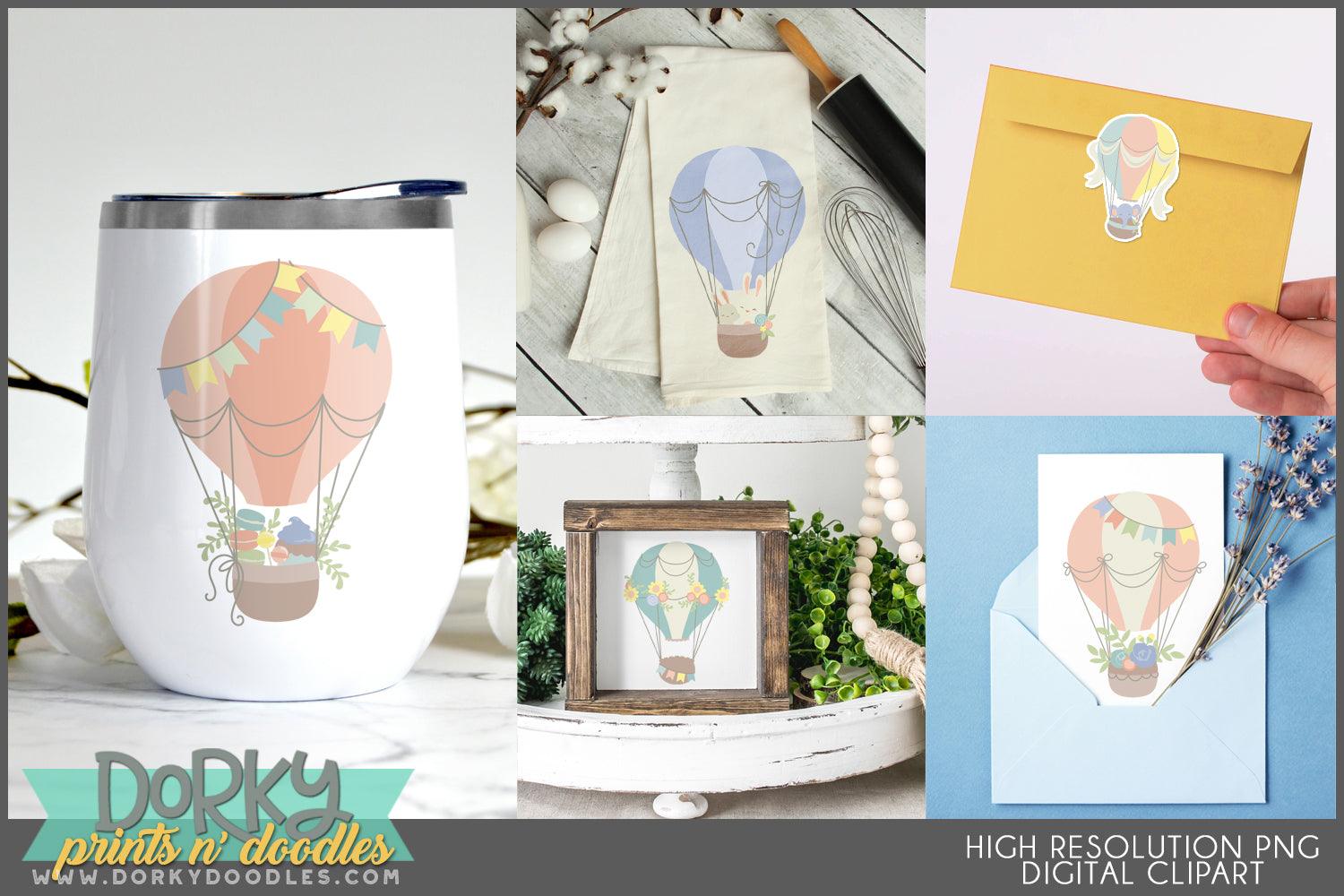Hot Air Balloon Spring Clipart