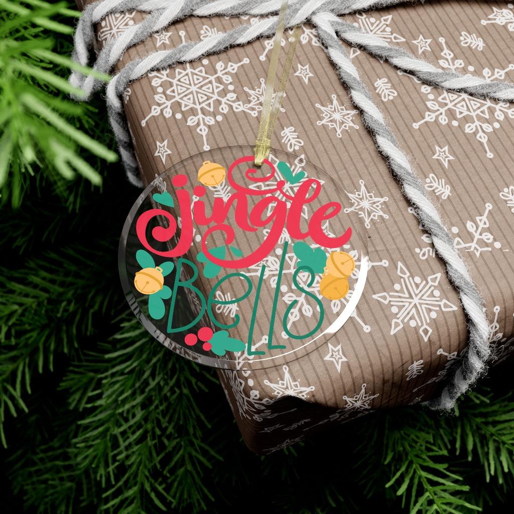 Jingle Bells Glass Christmas Ornament