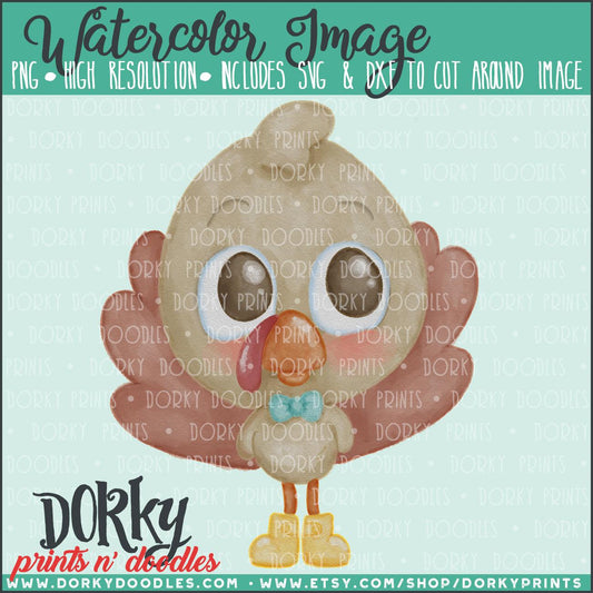 Lil Turkey Boy Watercolor PNG