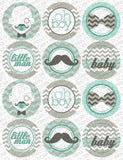 Little Man Circle Tags Baby Shower Printables