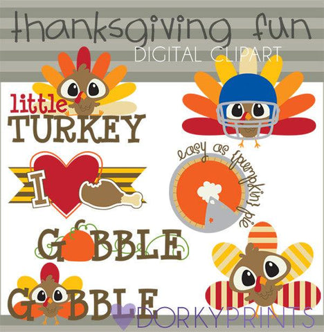 Little Turkey Thanksgiving Clipart