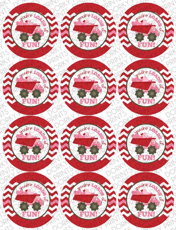 "Loads of Fun" Valentine Circle Tags Holiday Printables