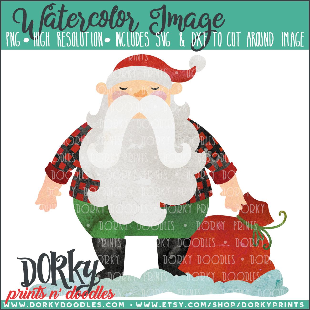 Lumberjack Santa Watercolor PNG