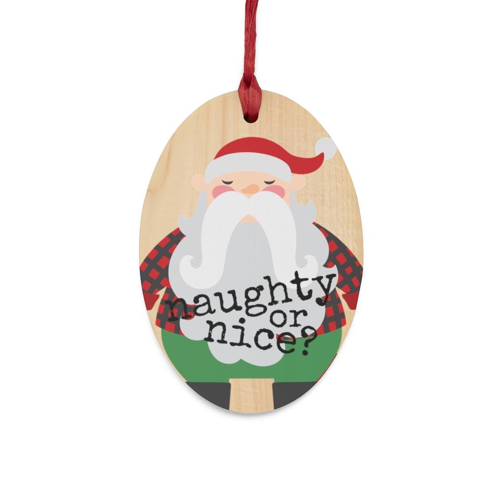 Lumberjack Santa Wooden Christmas Ornament