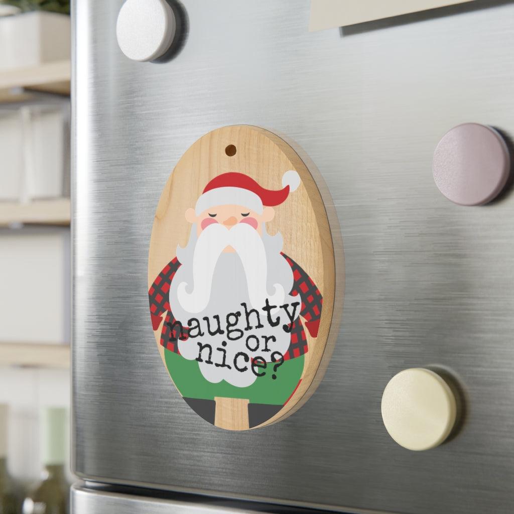 Lumberjack Santa Wooden Christmas Ornament