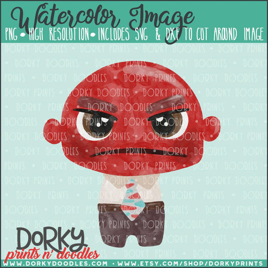 Mad Guy Watercolor PNG