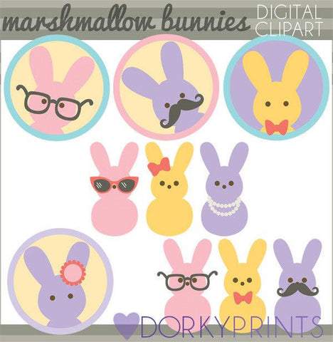 Marshmallow Bunnies Spring Clipart