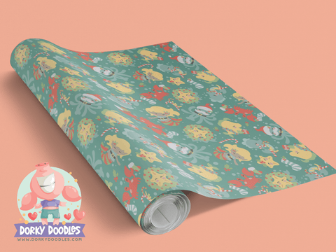 Mermaid Christmas Wrapping Paper
