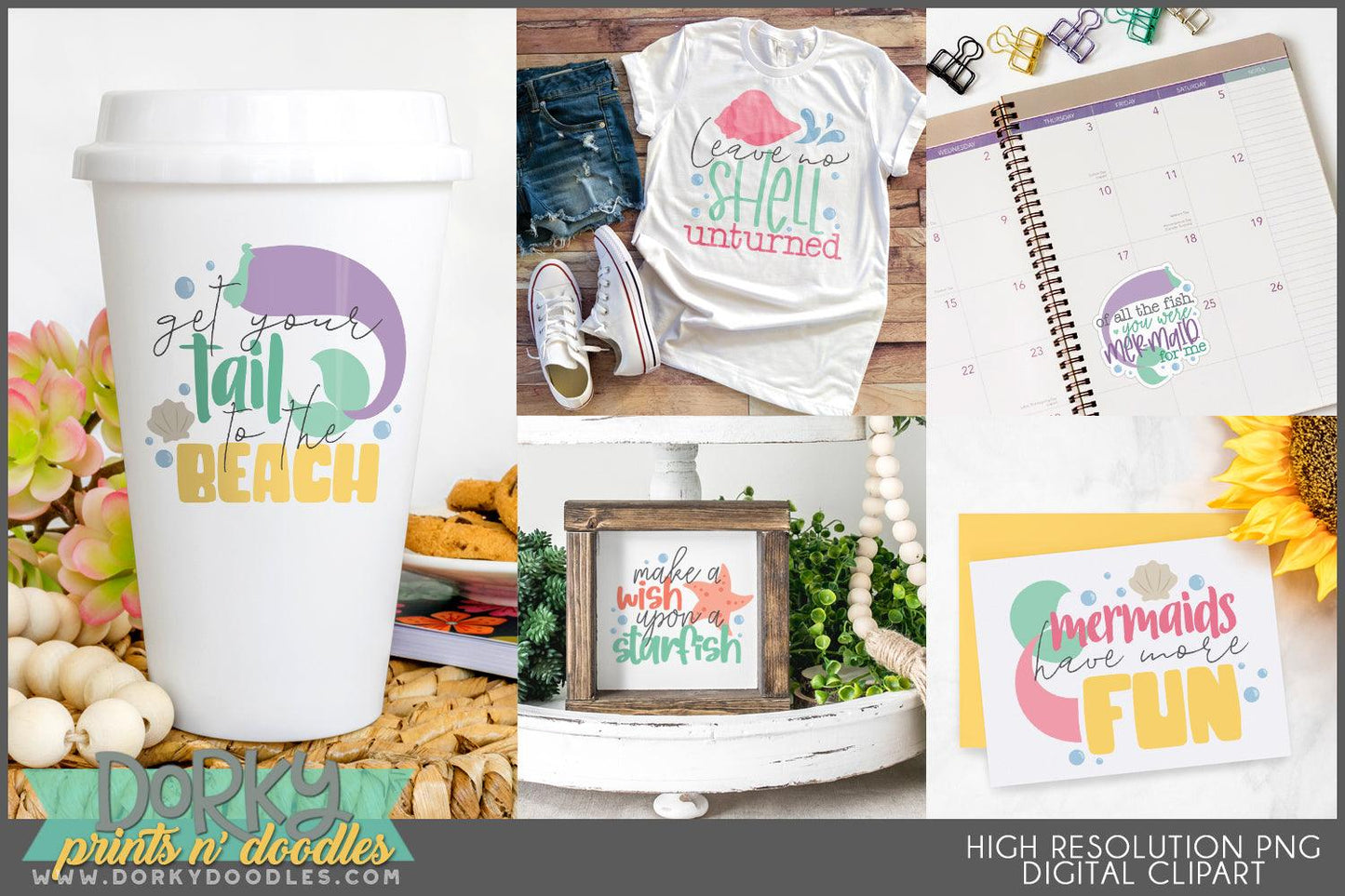 Mermaid Sayings Summer Clipart
