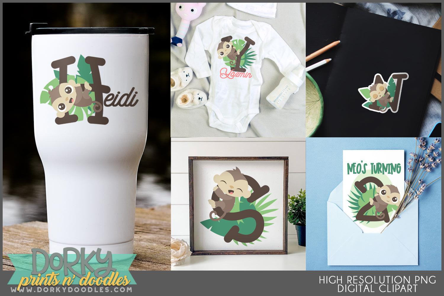 Monkey Alphabet Clipart