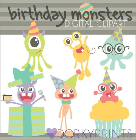 Monsters Birthday Clipart