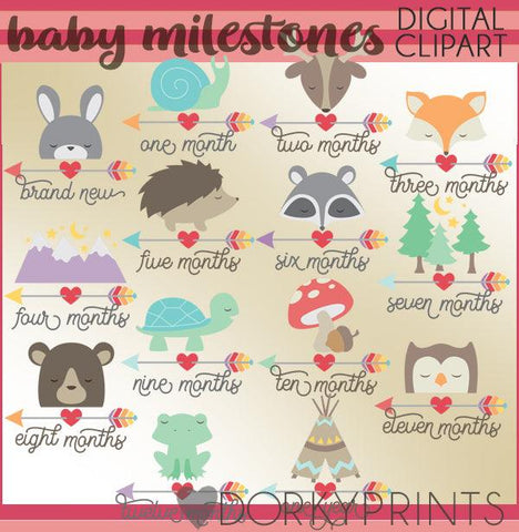 Monthly Milestones for Babies Clipart