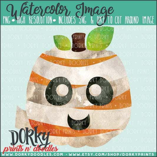 Mummy Halloween Watercolor PNG