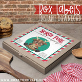 North Pole Christmas Labels for Mini Pizza Box and Gifts - Printables - Dorky Doodles