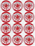 Octopus Valentine Circle Tags Holiday Printables