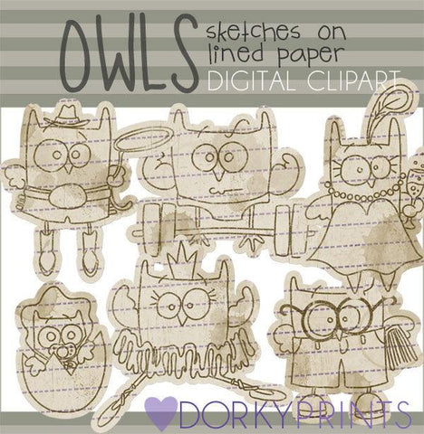 Owl Sketches Bird Clipart