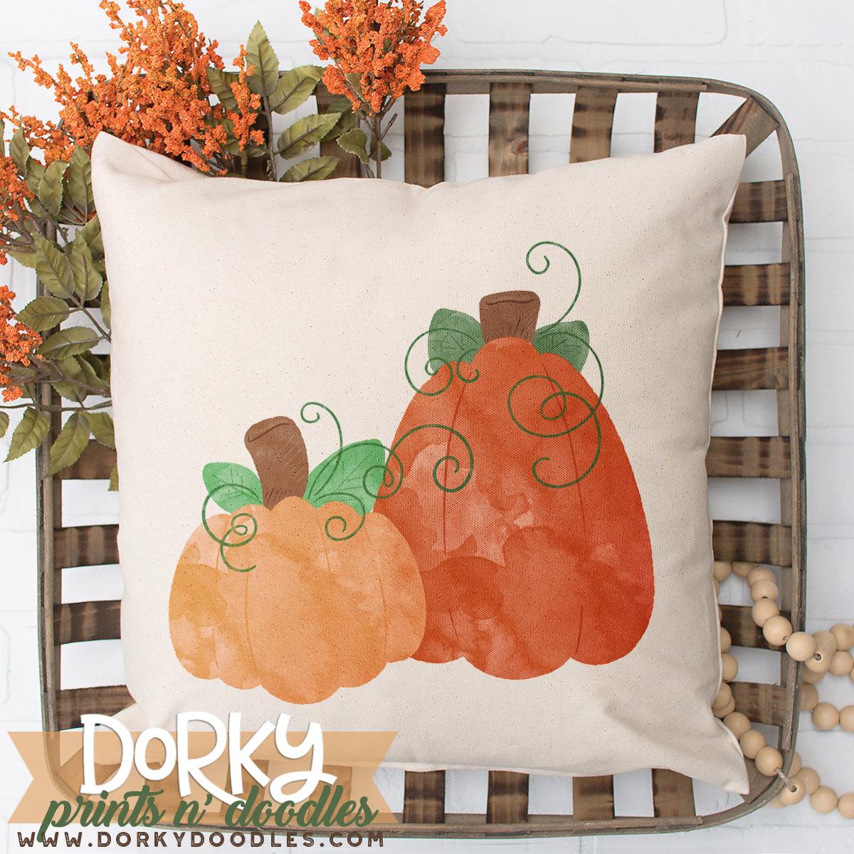 Pair of Pumpkins Watercolor PNG
