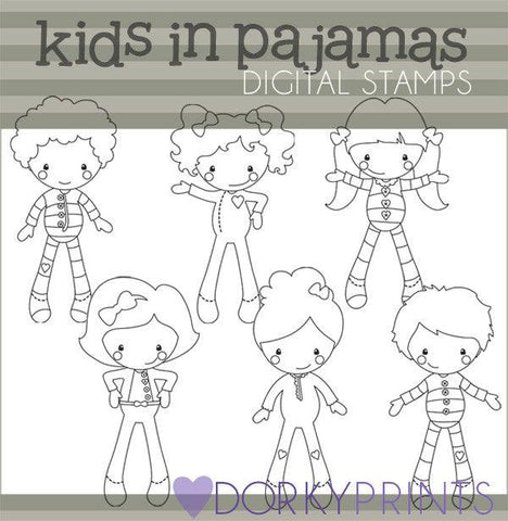 Pajamas Blackline Kid Clipart