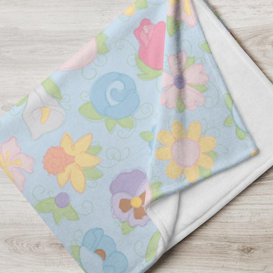 Pastel Flowers Throw Blanket