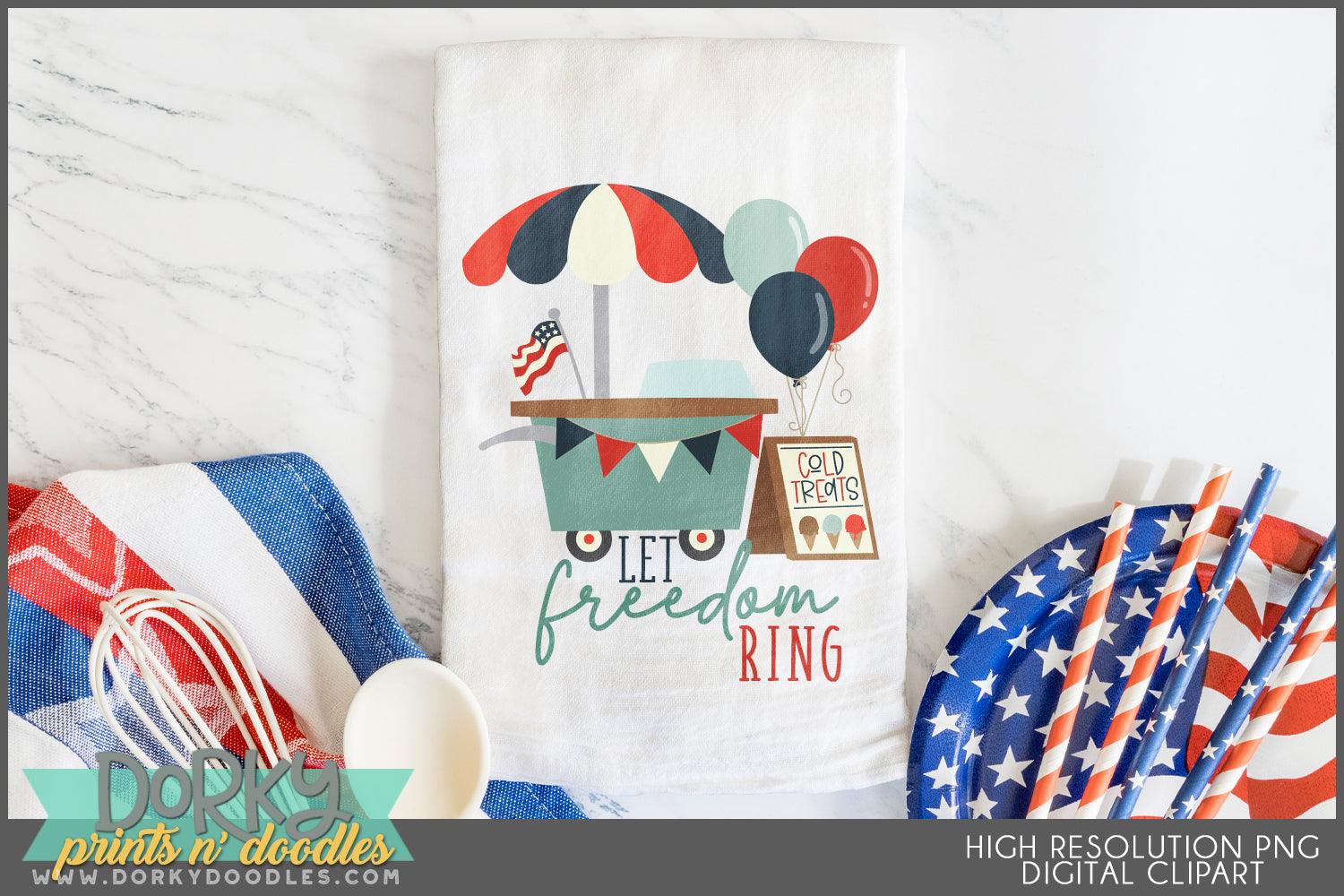 Patriotic Town Summer Clipart - Dorky Doodles