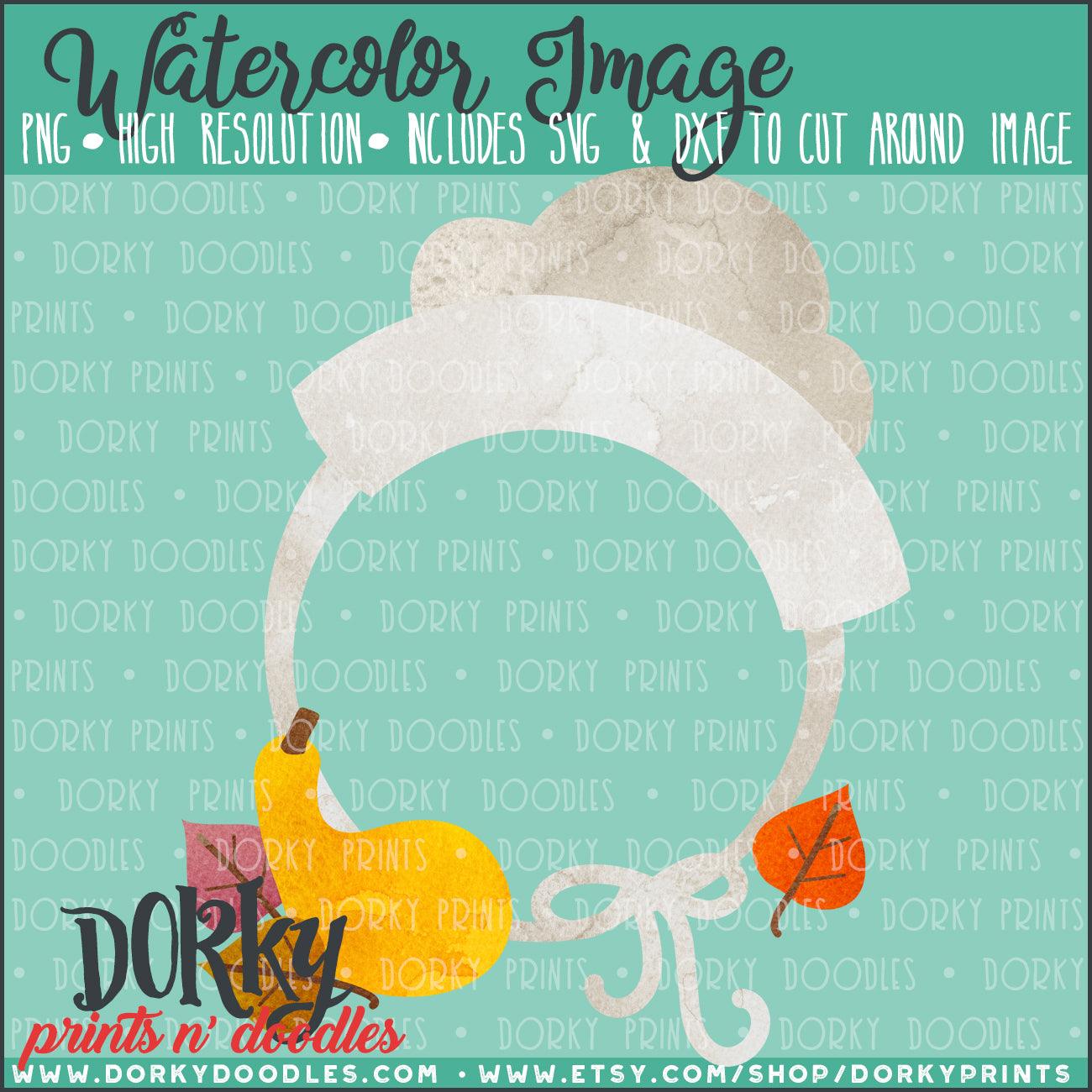 Pilgrim Girl Frame Watercolor PNG