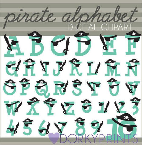 Pirate Alphabet Clipart