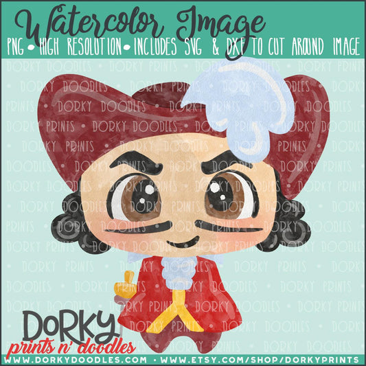Pirate Captain Watercolor PNG