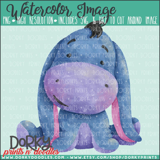 Plush Donkey Watercolor PNG