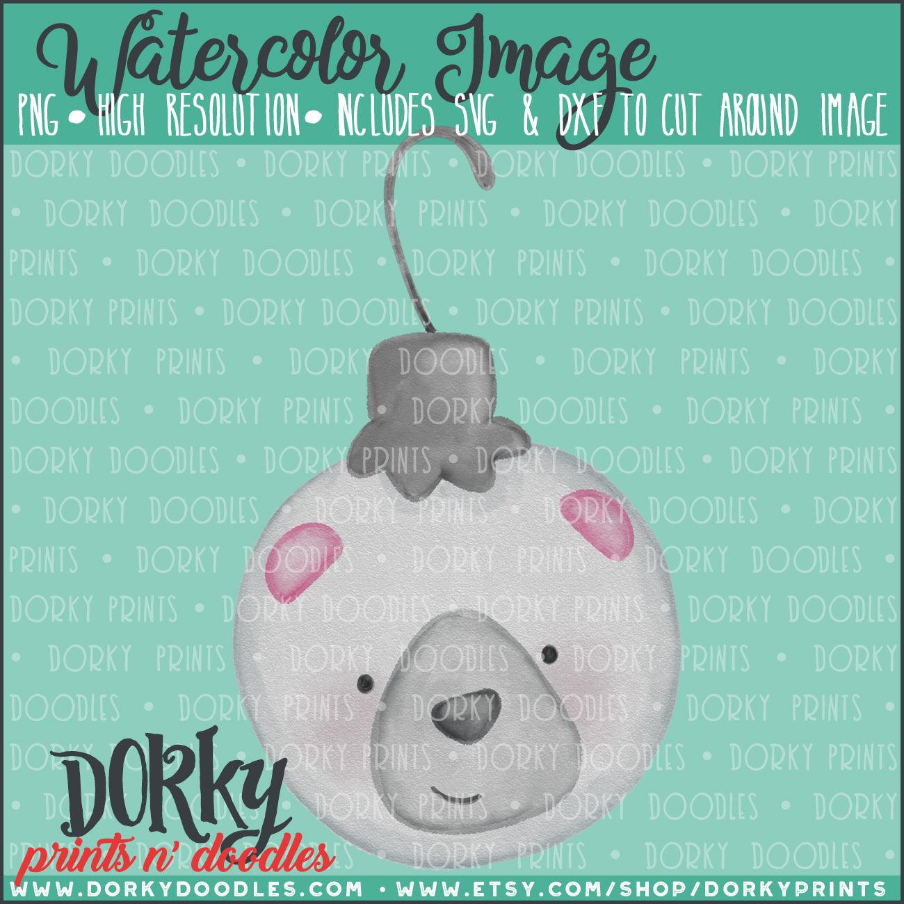Polar Bear Ornament Watercolor PNG