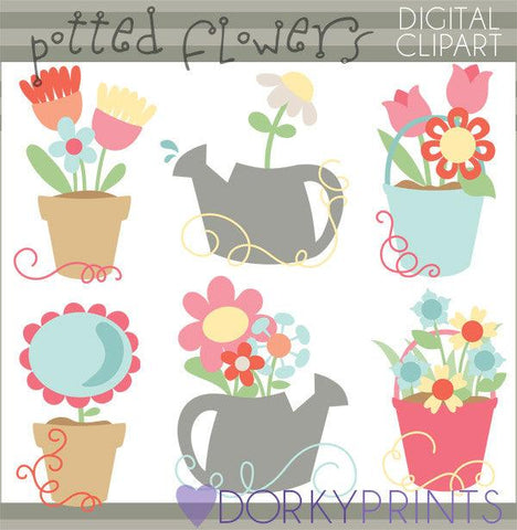 Potted Flowers Spring Clipart