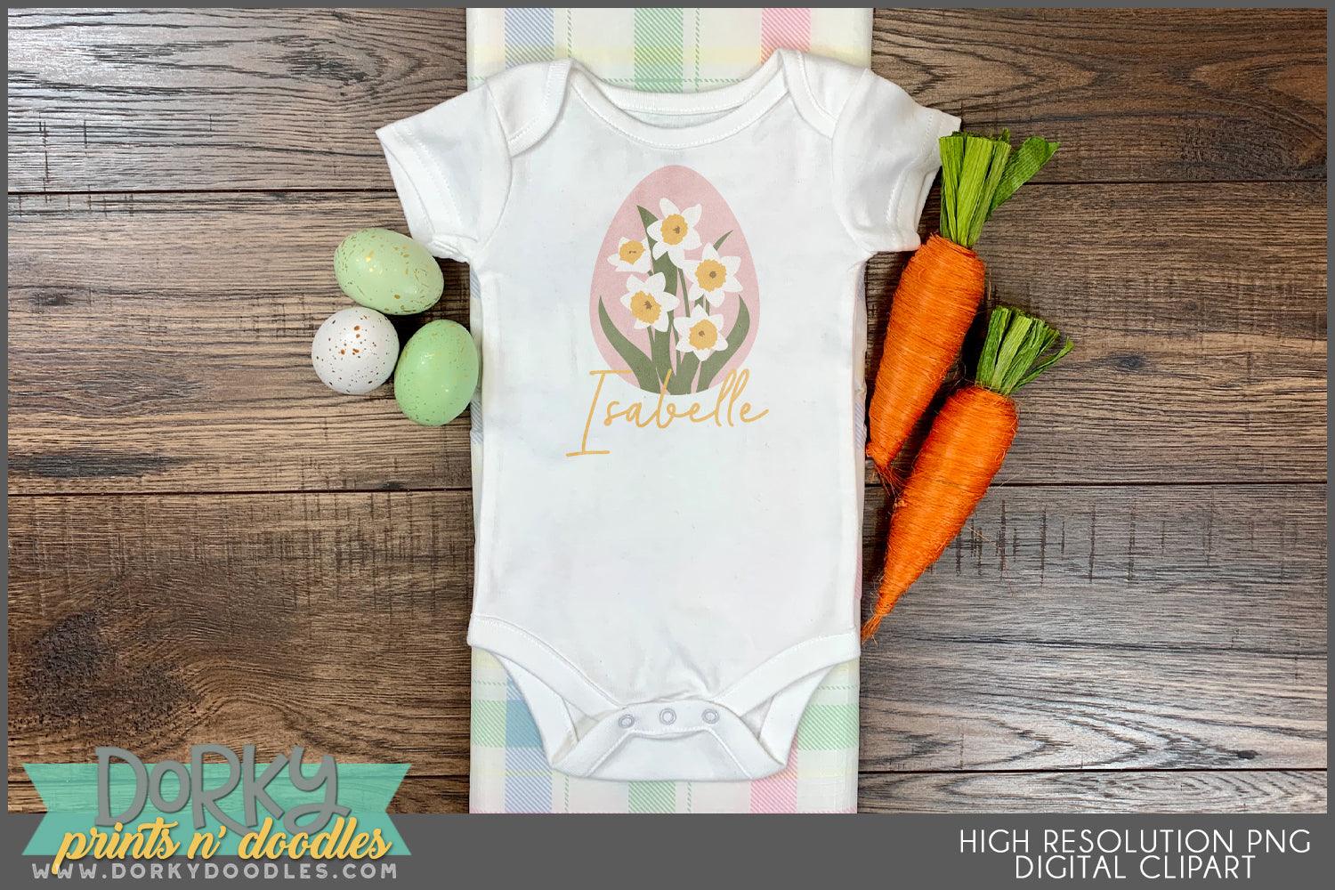 Pretty Floral Easter Eggs Spring Clipart - Dorky Doodles
