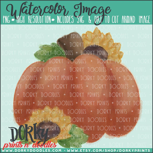 Pumpkins and Sunflowers Watercolor PNG