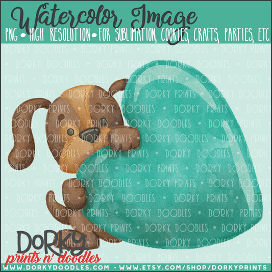 Puppy Love Valentine's Day Watercolor PNG