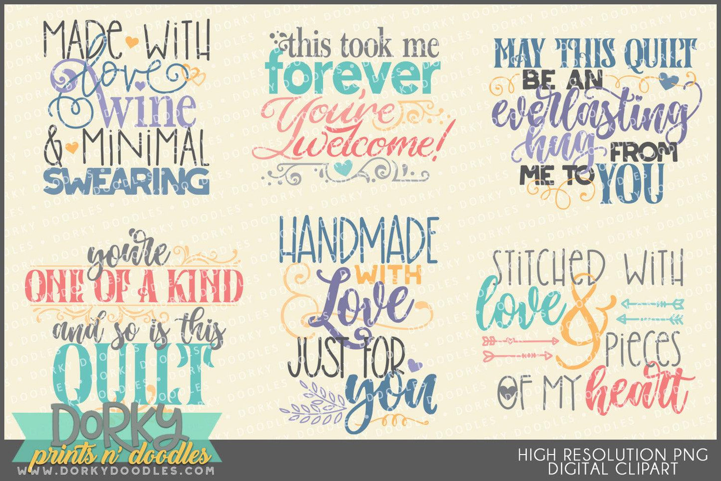 Quilt Gift Tags Clipart