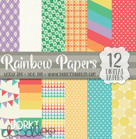 Rainbow Digital Paper Pack