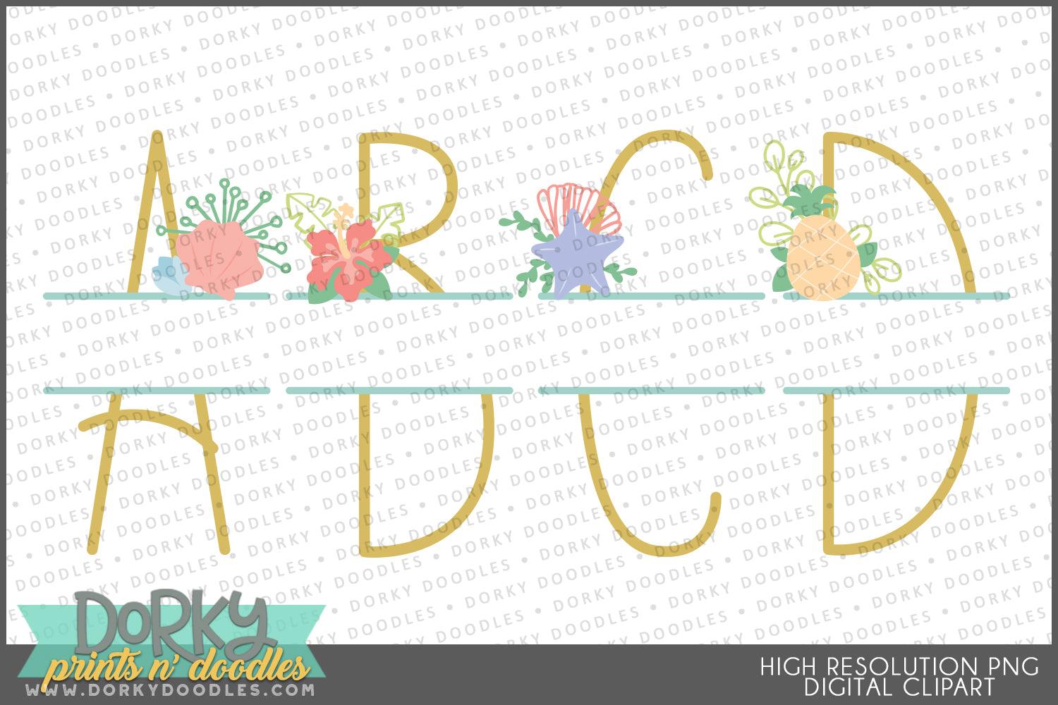 Rall Monogram Beach Alphabet Clipart